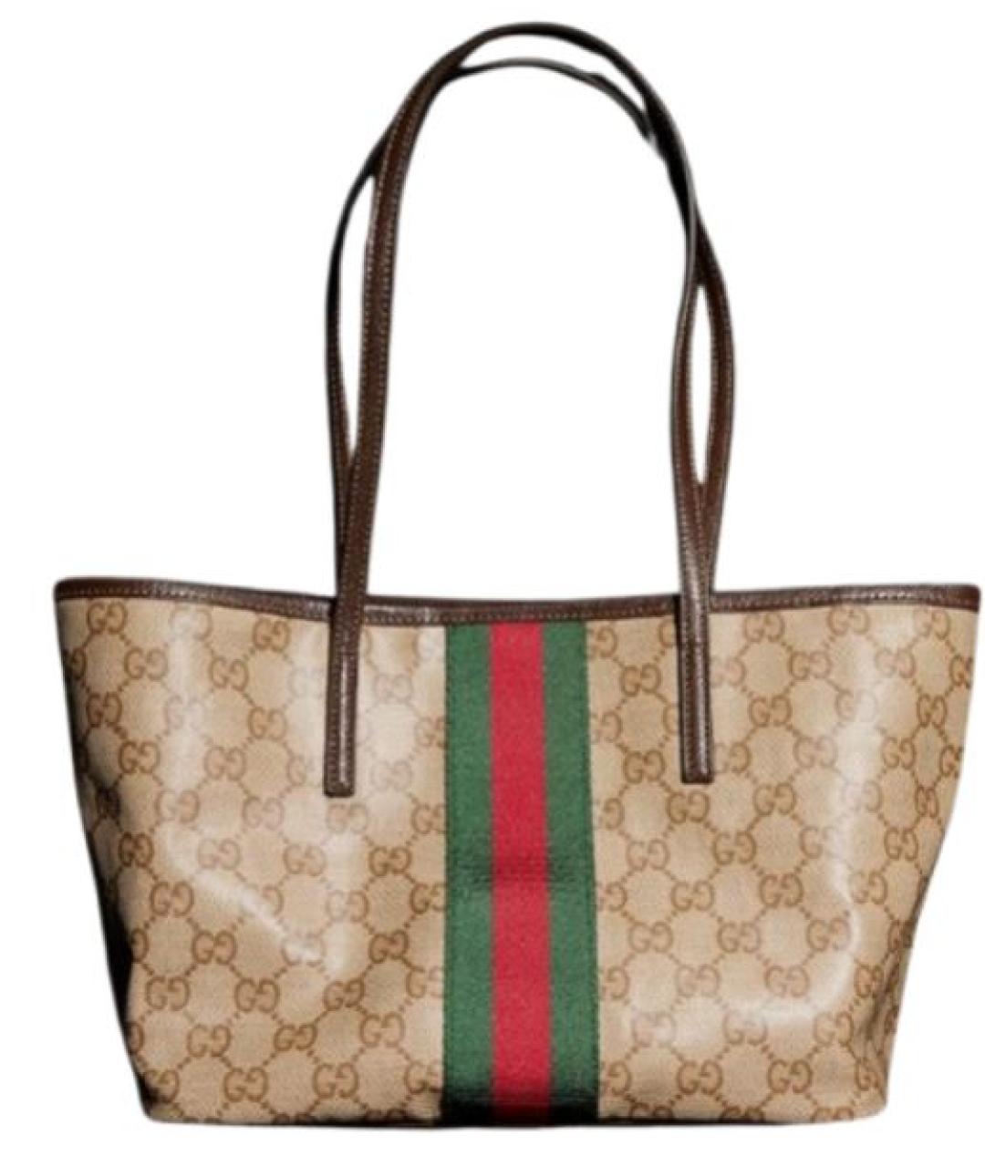 GUCCI Бежевая канва сумка тоут, фото 1