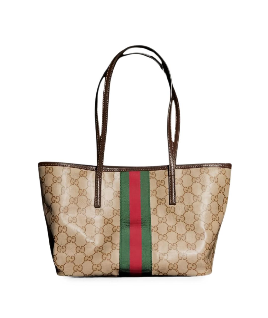 GUCCI Бежевая канва сумка тоут, фото 3