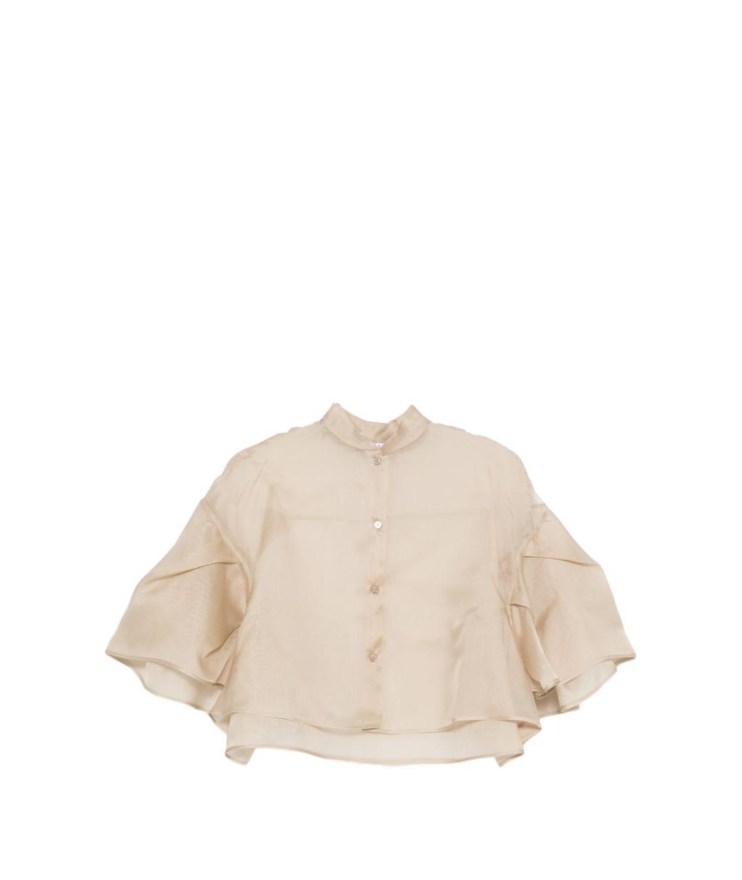 MAX MARA Бежевая шелковая рубашка, фото 1