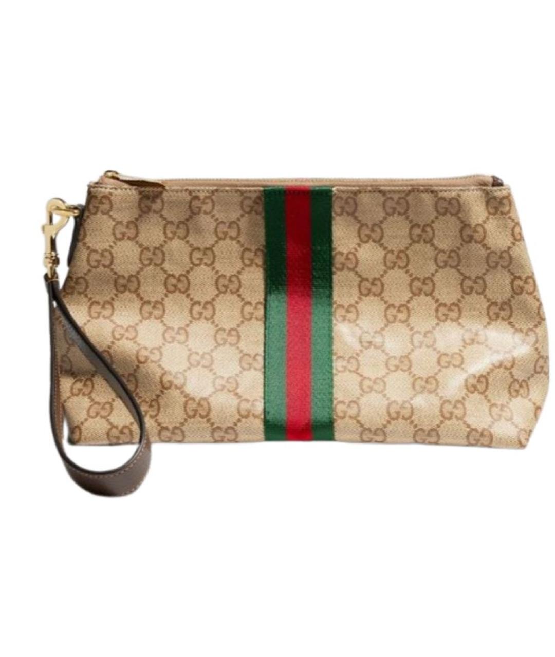 GUCCI Бежевая канва барсетка, фото 1