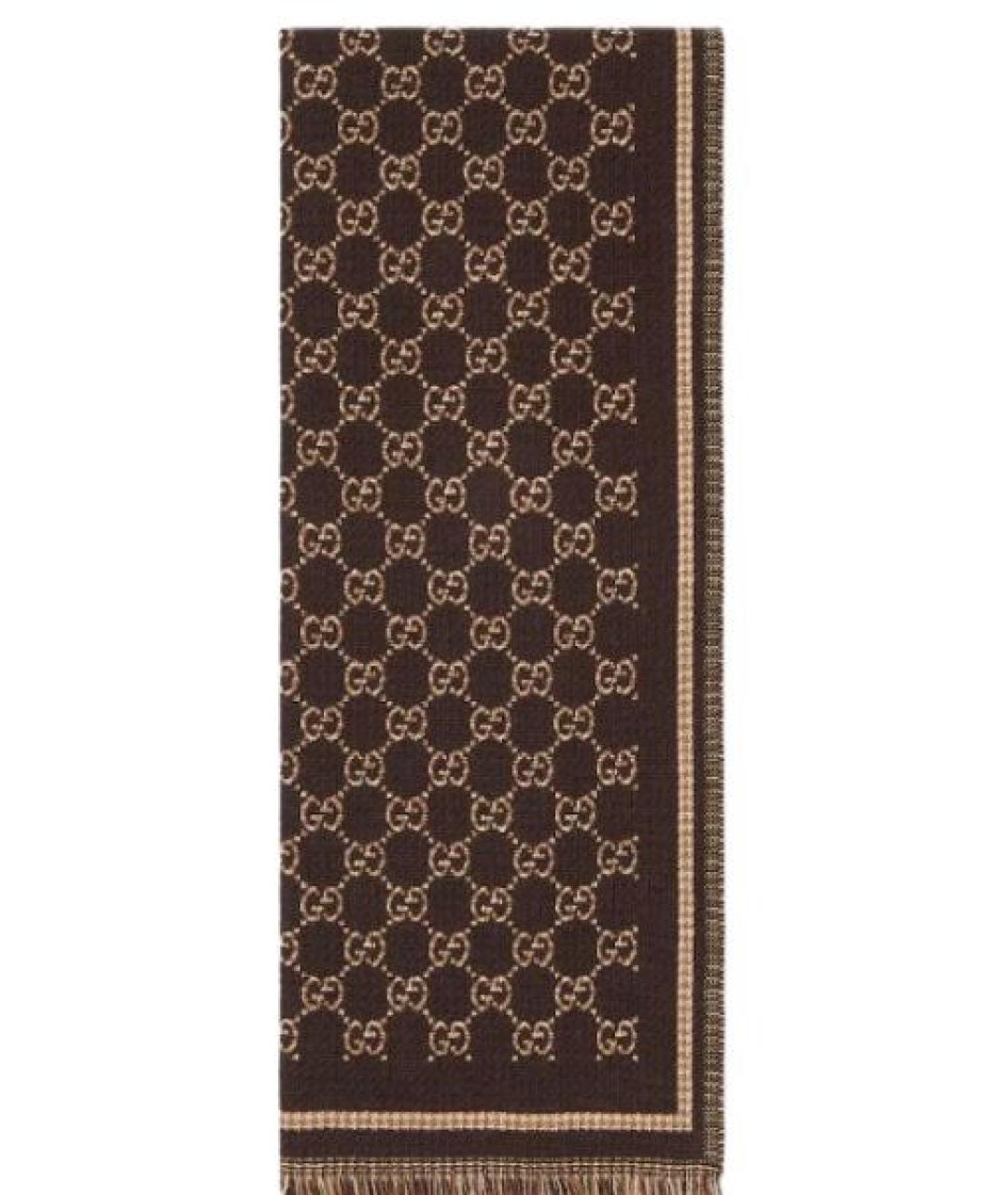 GUCCI Коричневый шарф, фото 1