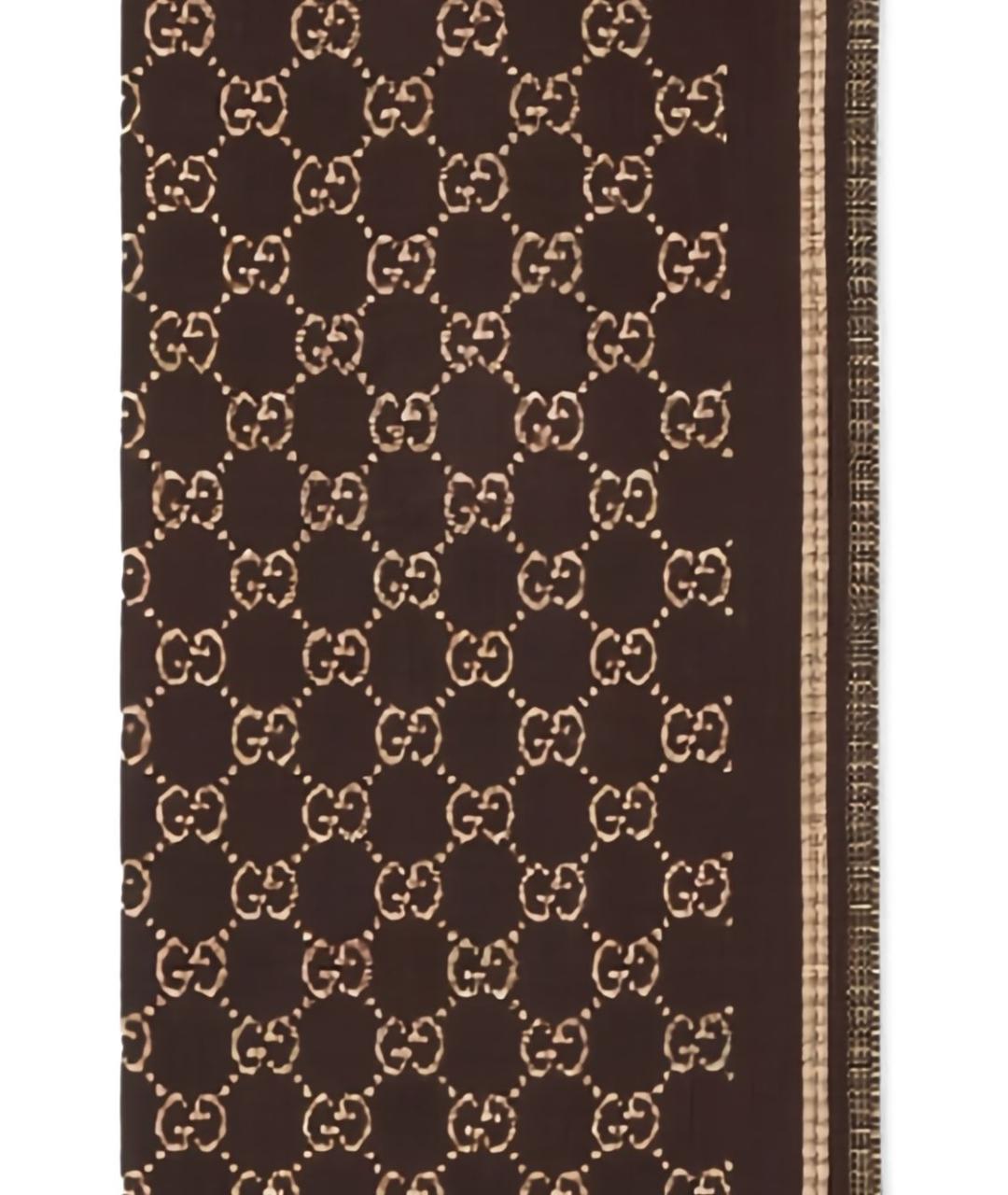 GUCCI Коричневый шарф, фото 4