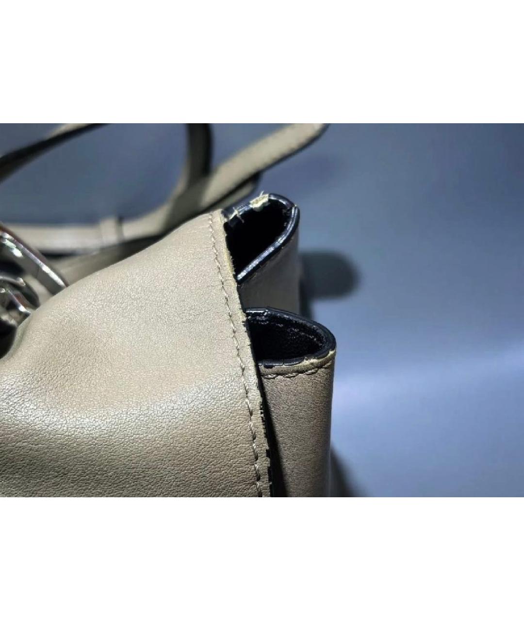 PRADA Серая кожаная сумка тоут, фото 3
