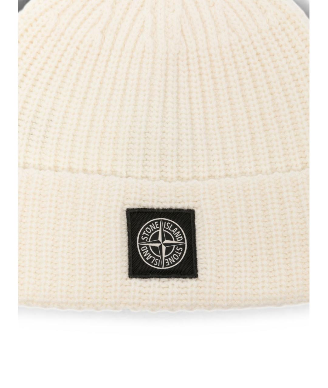 STONE ISLAND Белая шапка, фото 2