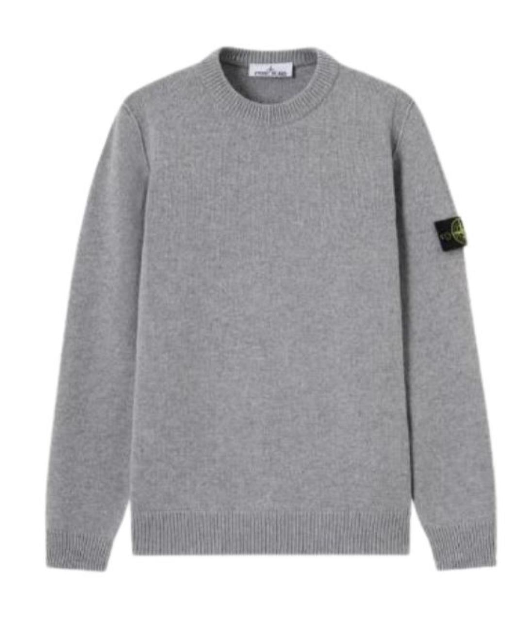 STONE ISLAND Серый шерстяной джемпер / свитер, фото 1
