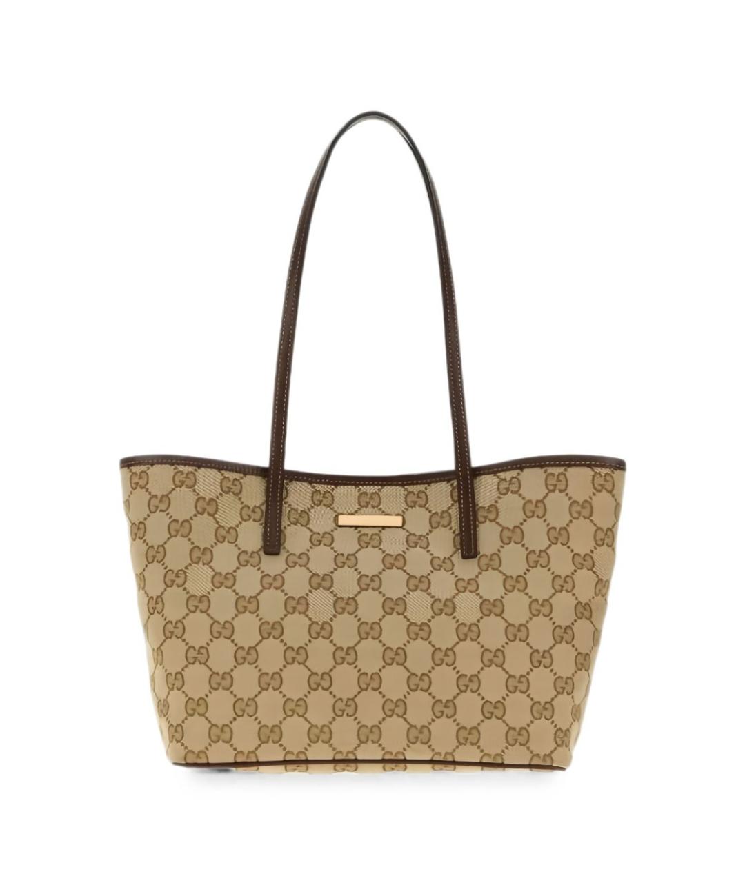 GUCCI Бежевая канва сумка тоут, фото 4