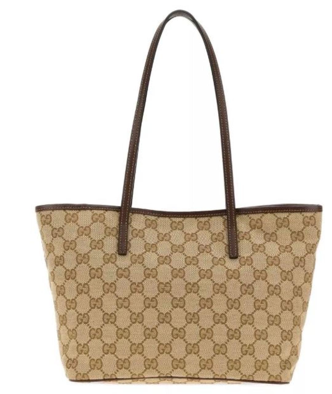 GUCCI Бежевая канва сумка тоут, фото 2