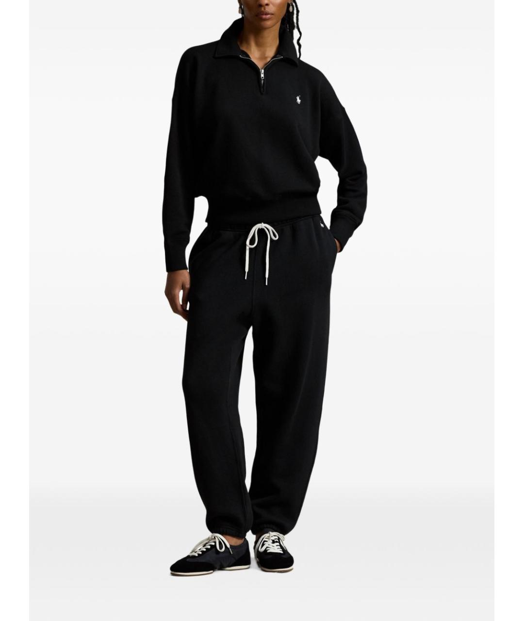 RALPH LAUREN Черный хлопковый джемпер / свитер, фото 2