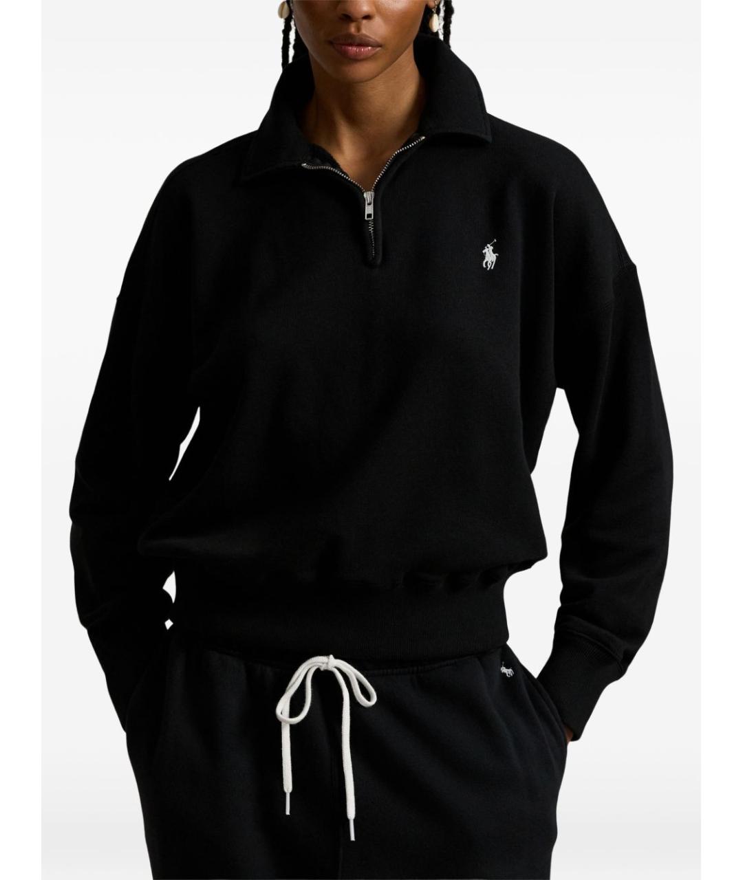RALPH LAUREN Черный хлопковый джемпер / свитер, фото 3