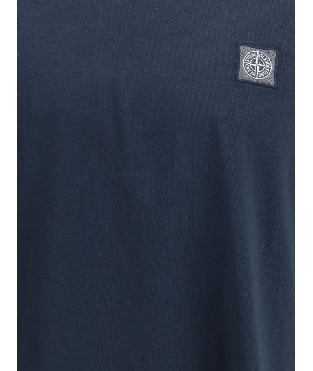 STONE ISLAND Синяя хлопковая футболка, фото 2