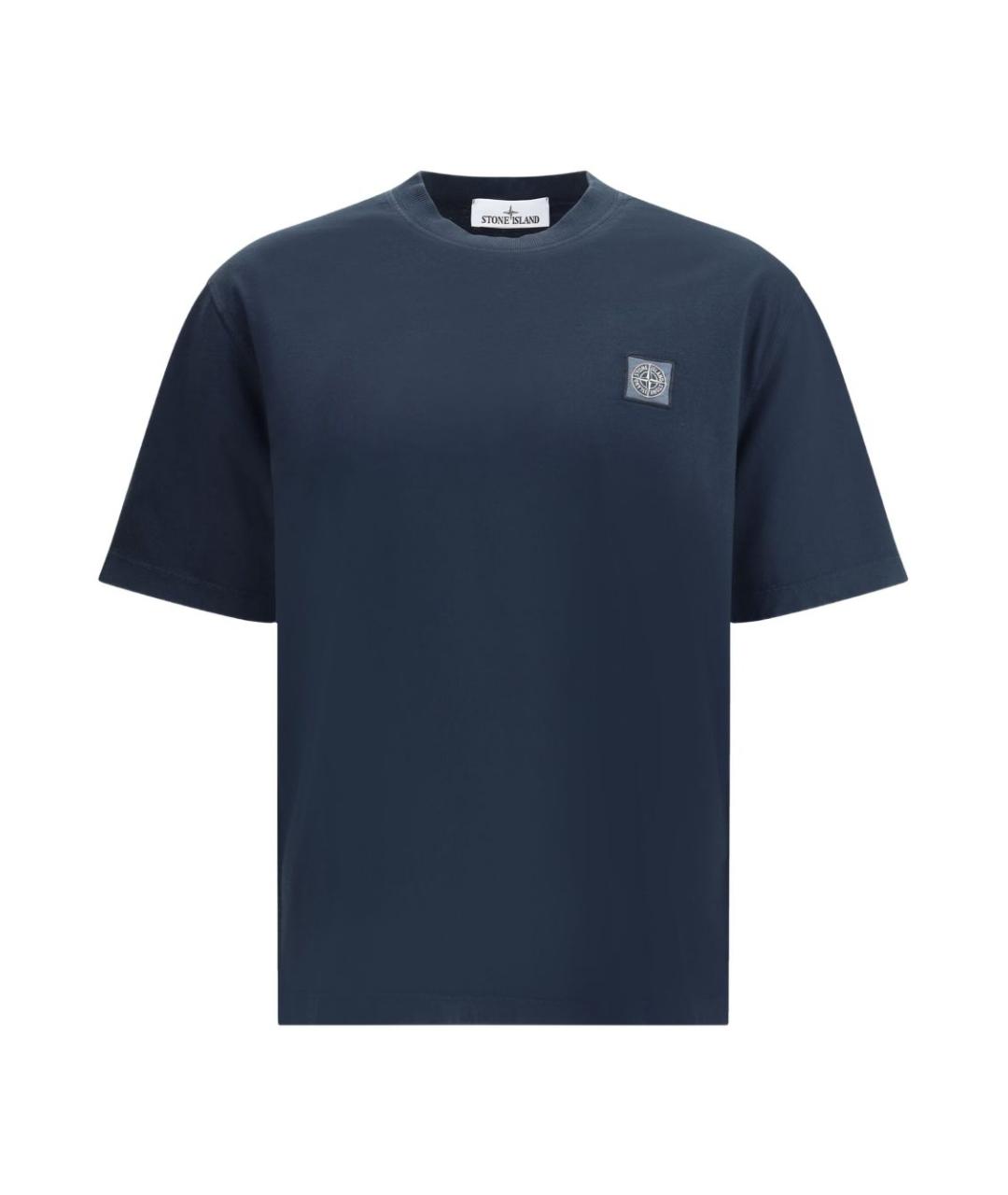 STONE ISLAND Синяя хлопковая футболка, фото 1