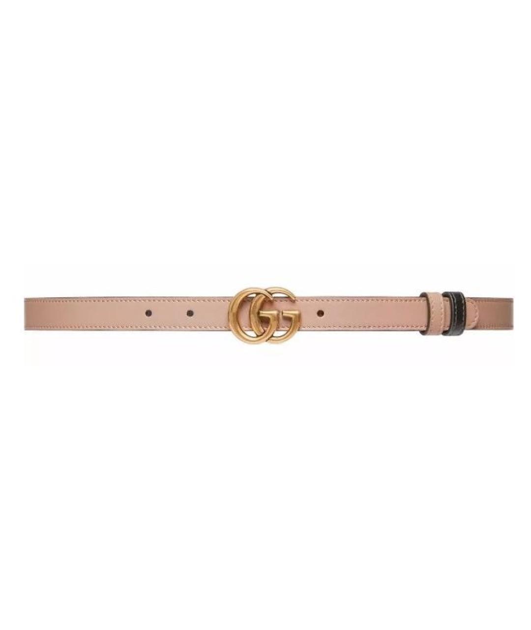 GUCCI Бежевый кожаный ремень, фото 1