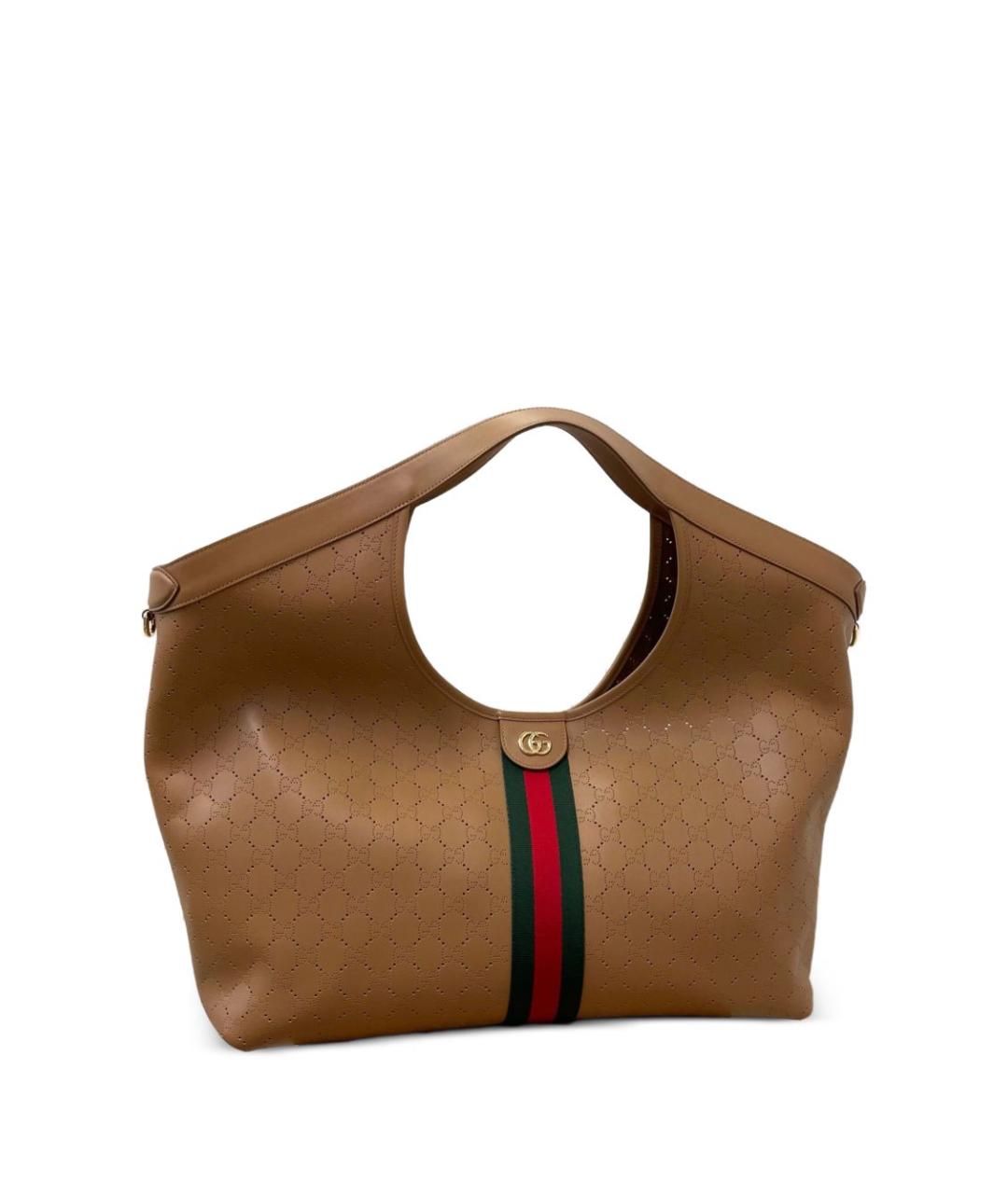 GUCCI Бежевая кожаная сумка тоут, фото 3