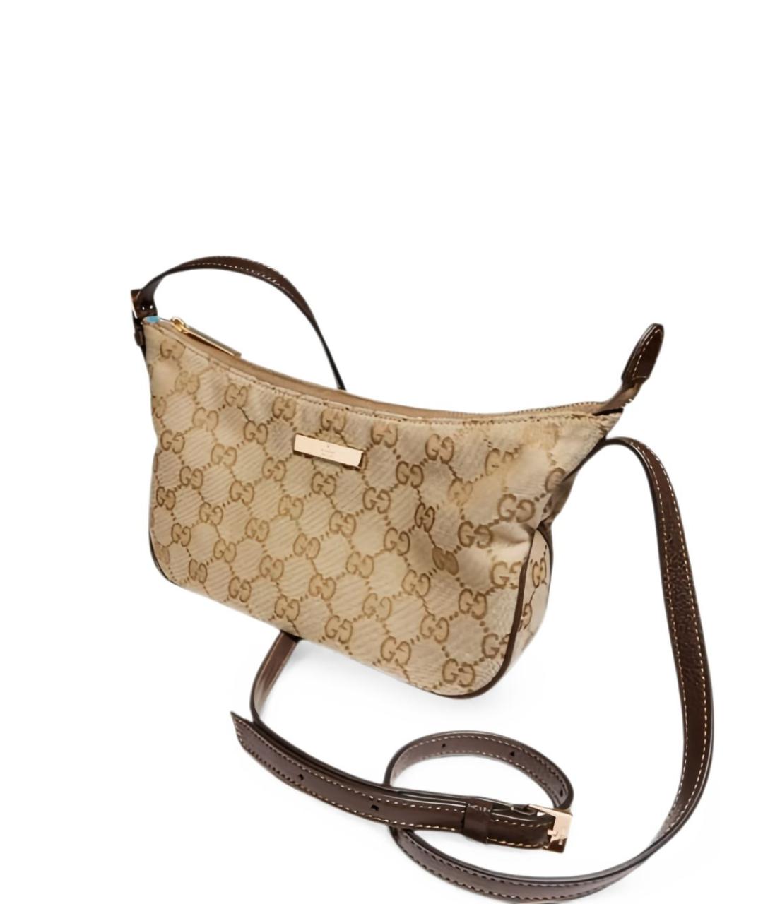 GUCCI Бежевая тканевая сумка через плечо, фото 4