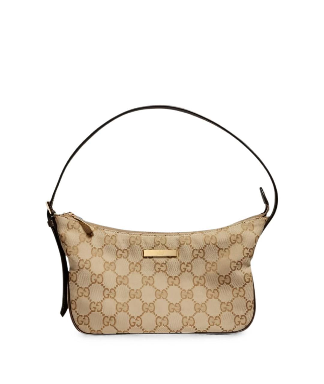 GUCCI Бежевая тканевая сумка через плечо, фото 1