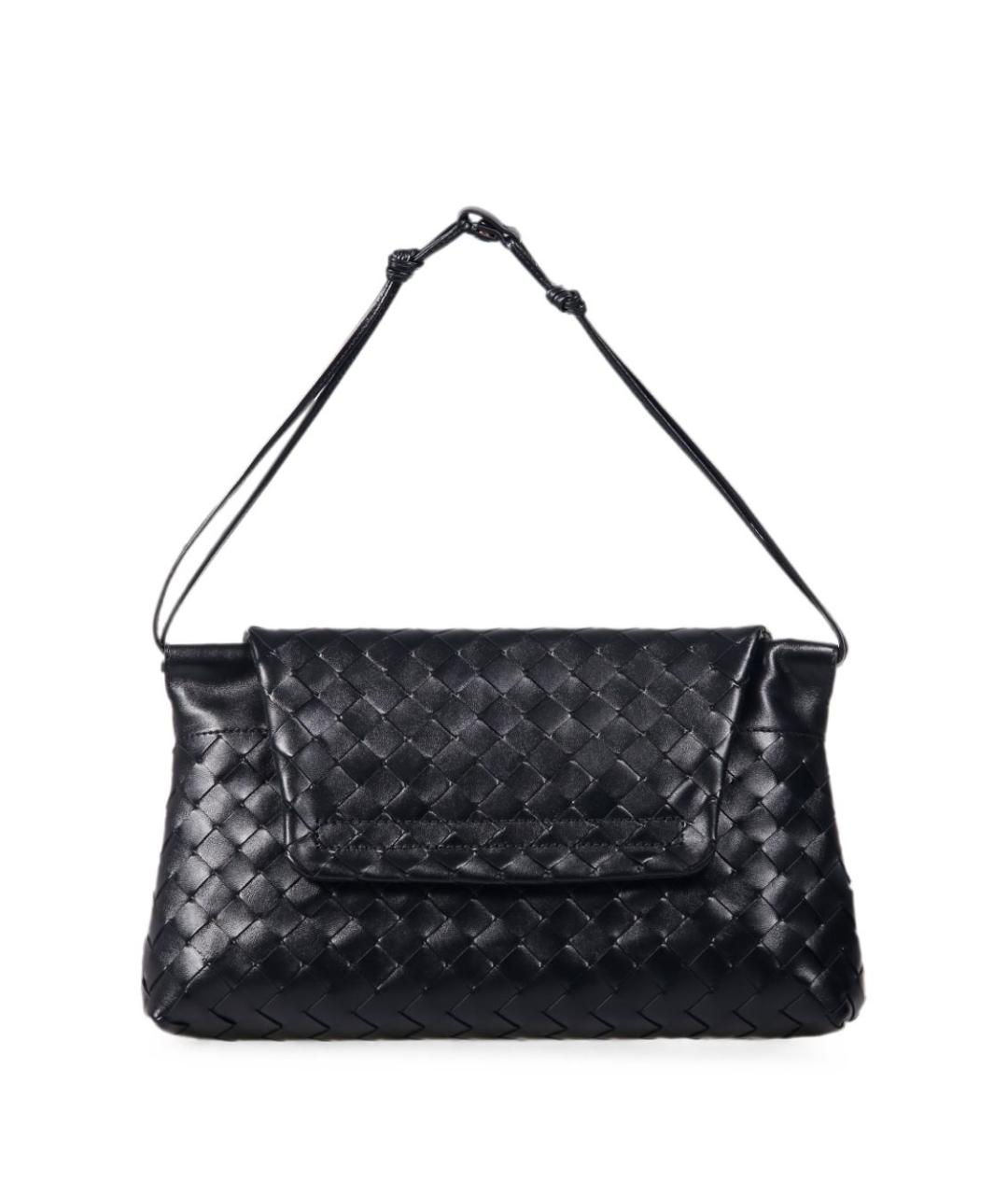 BOTTEGA VENETA Черная кожаная сумка через плечо, фото 4
