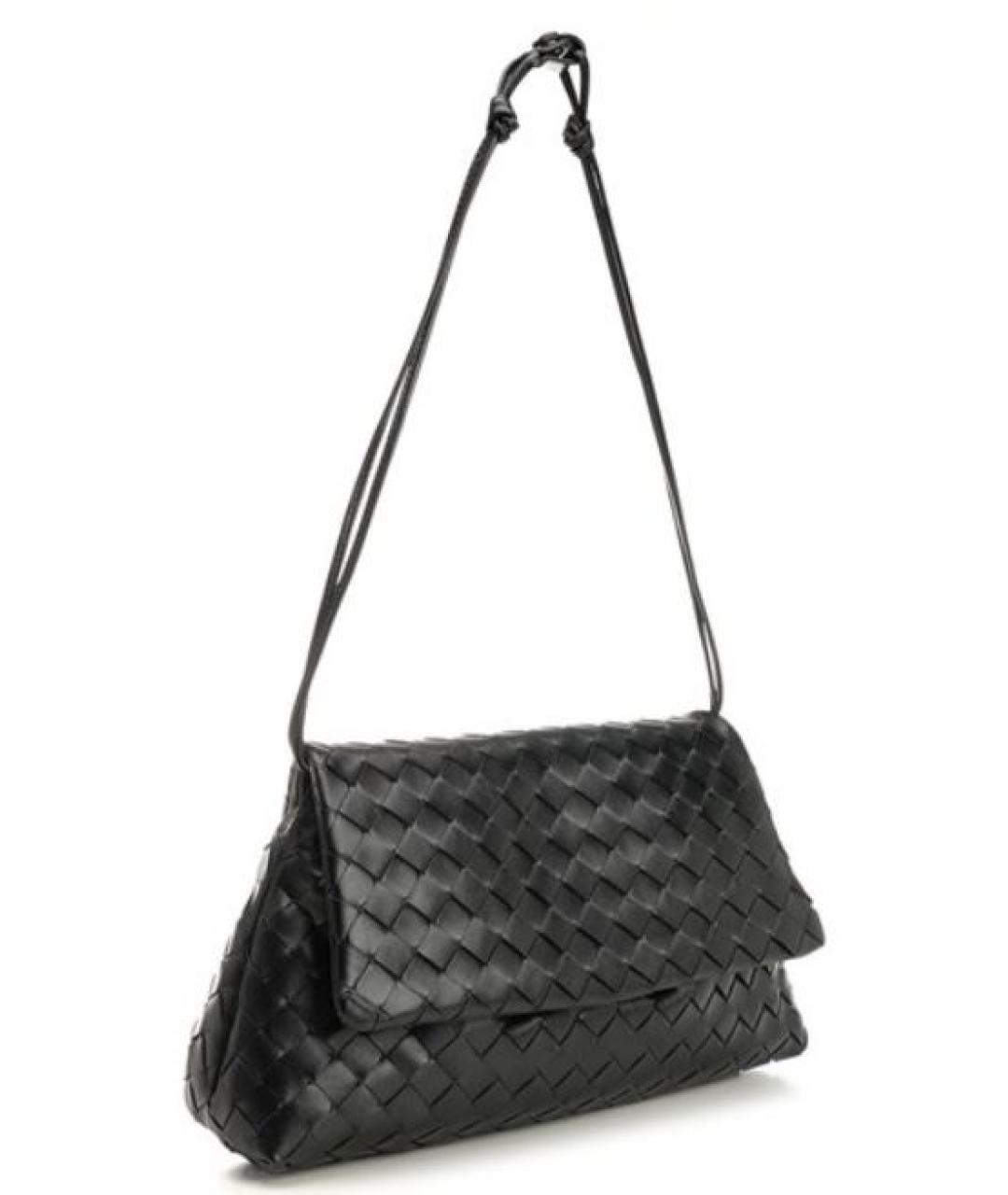 BOTTEGA VENETA Черная кожаная сумка через плечо, фото 2