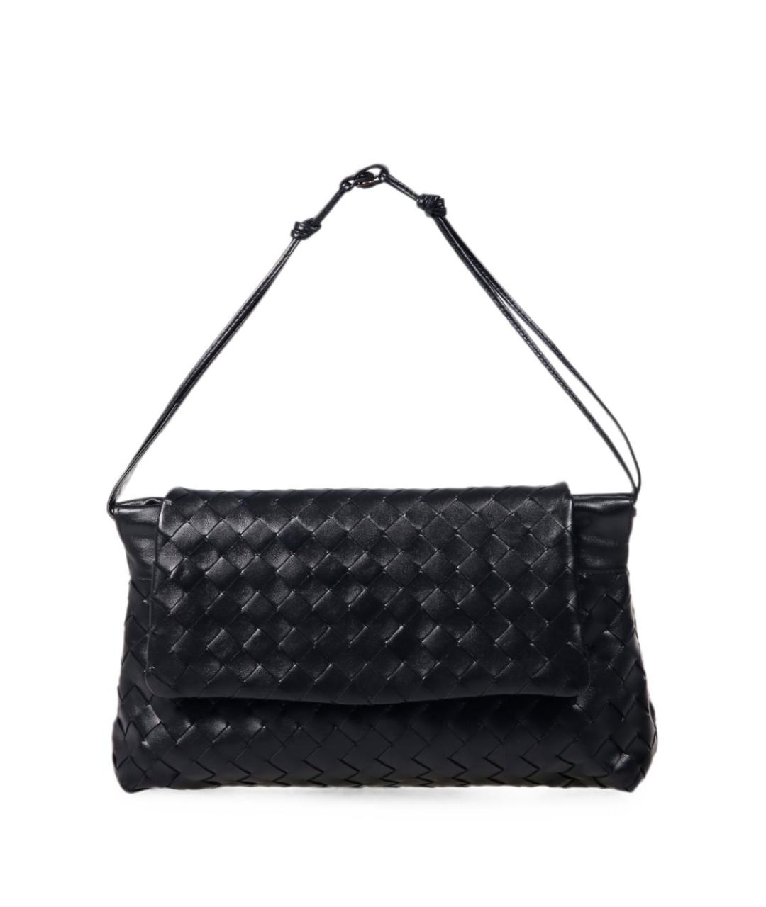 BOTTEGA VENETA Черная кожаная сумка через плечо, фото 3