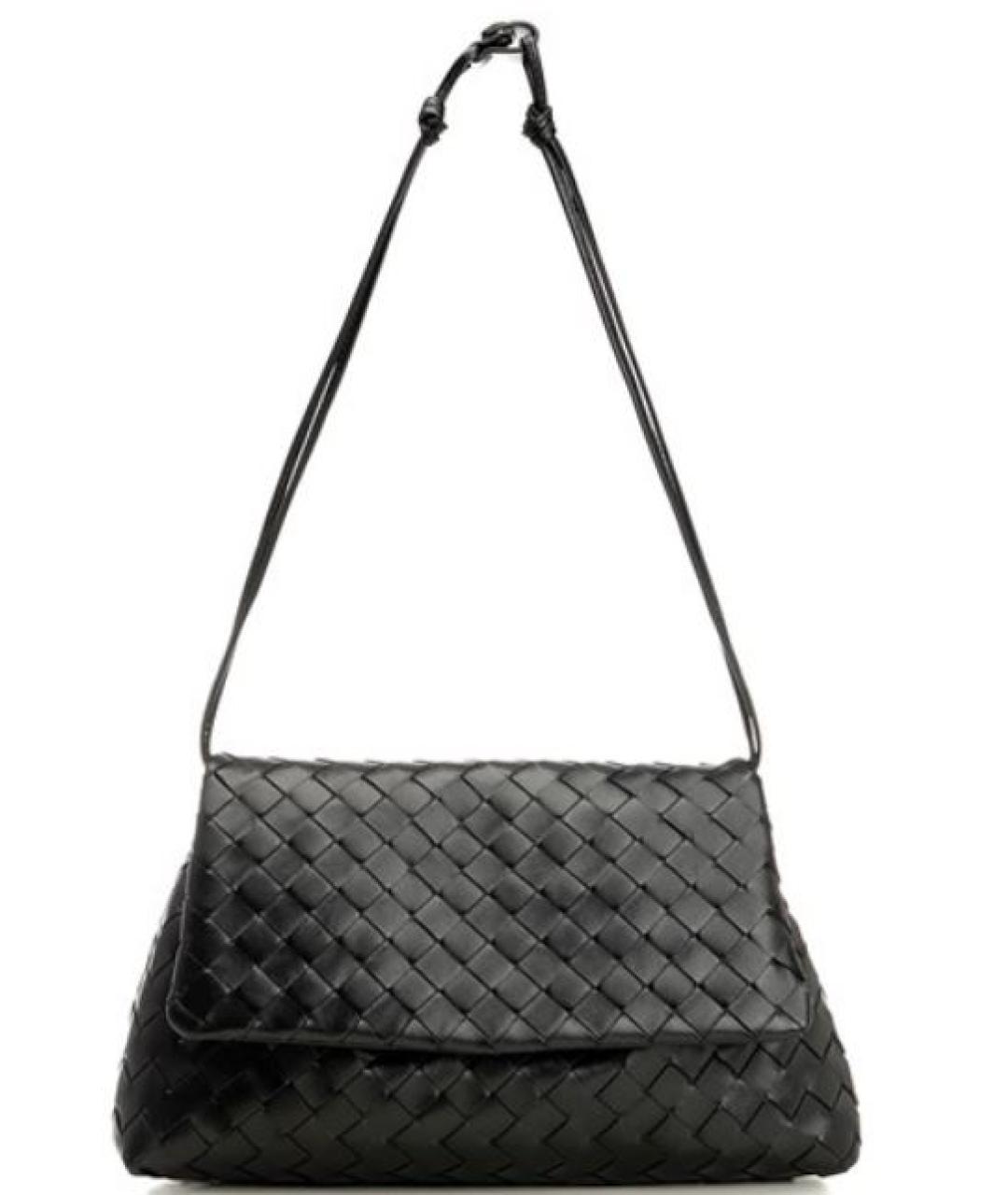 BOTTEGA VENETA Черная кожаная сумка через плечо, фото 1