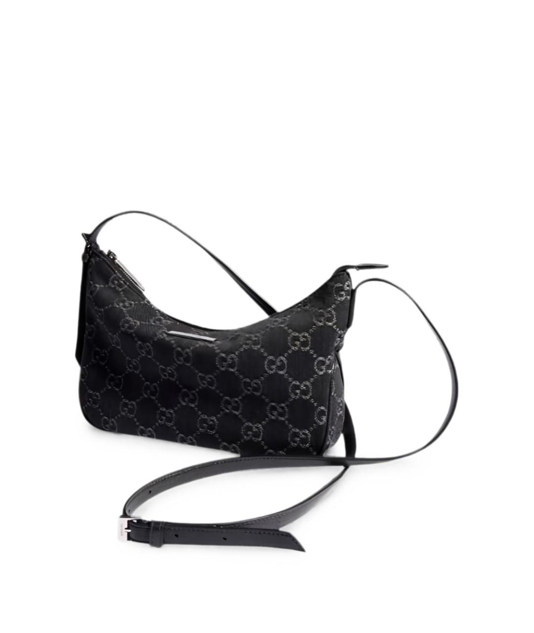 GUCCI Черная кожаная сумка через плечо, фото 4