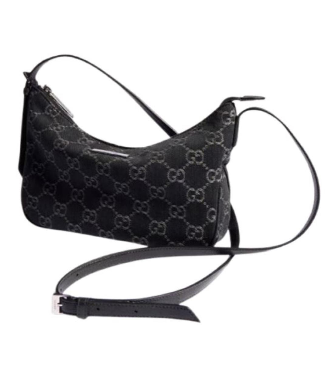 GUCCI Черная кожаная сумка через плечо, фото 2