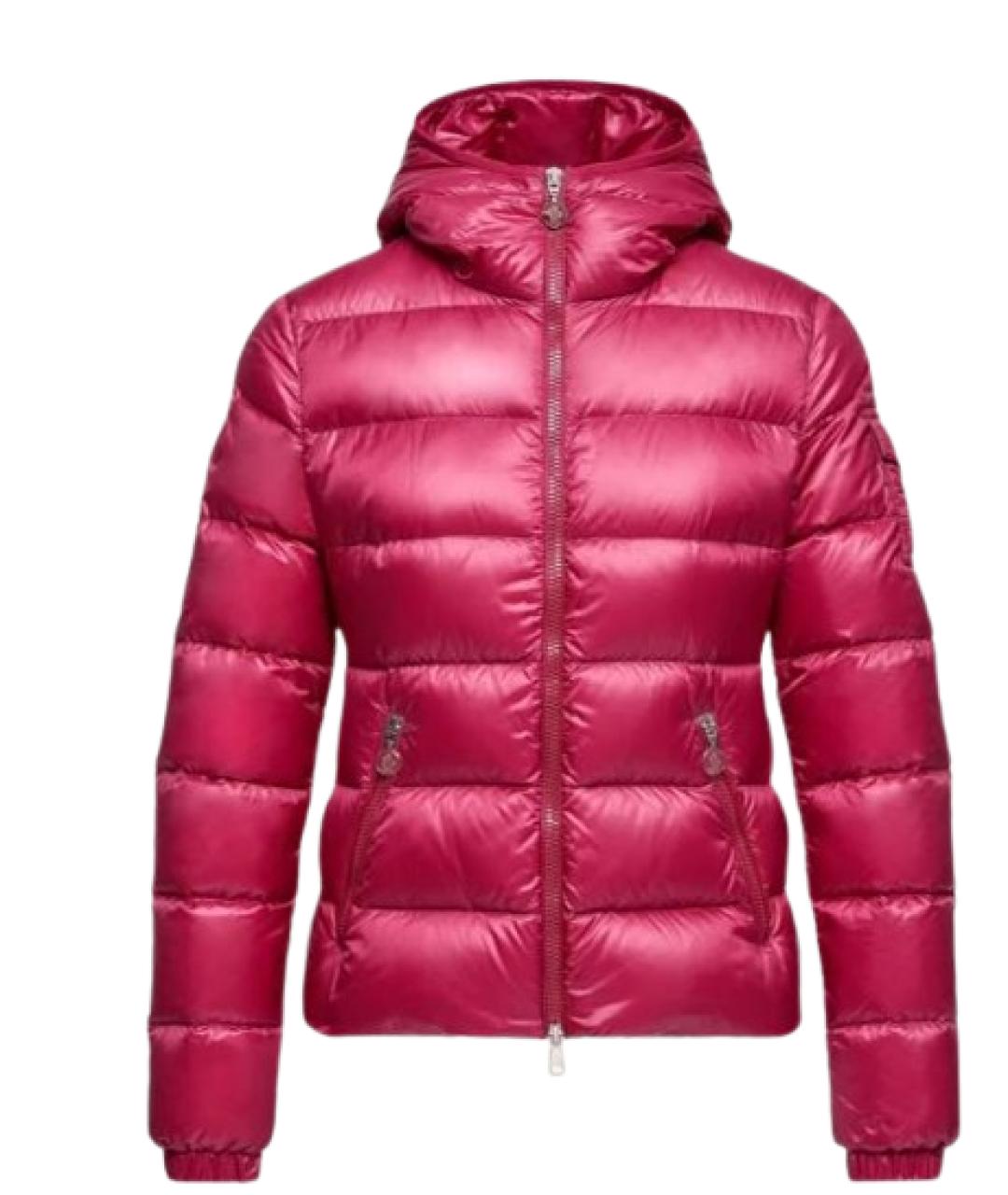 MONCLER Розовая полиамидовая куртка, фото 1