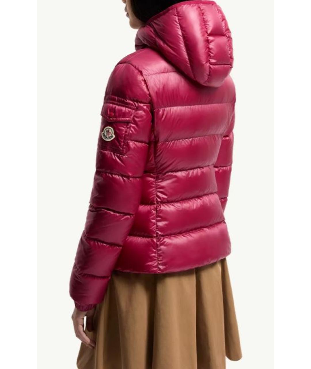 MONCLER Розовая полиамидовая куртка, фото 2