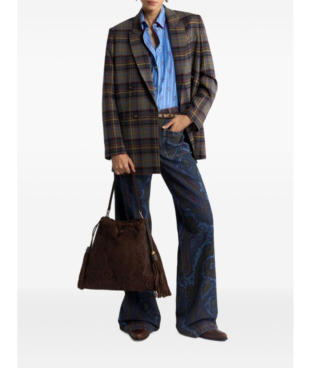 ETRO Синие хлопковые прямые джинсы, фото 2