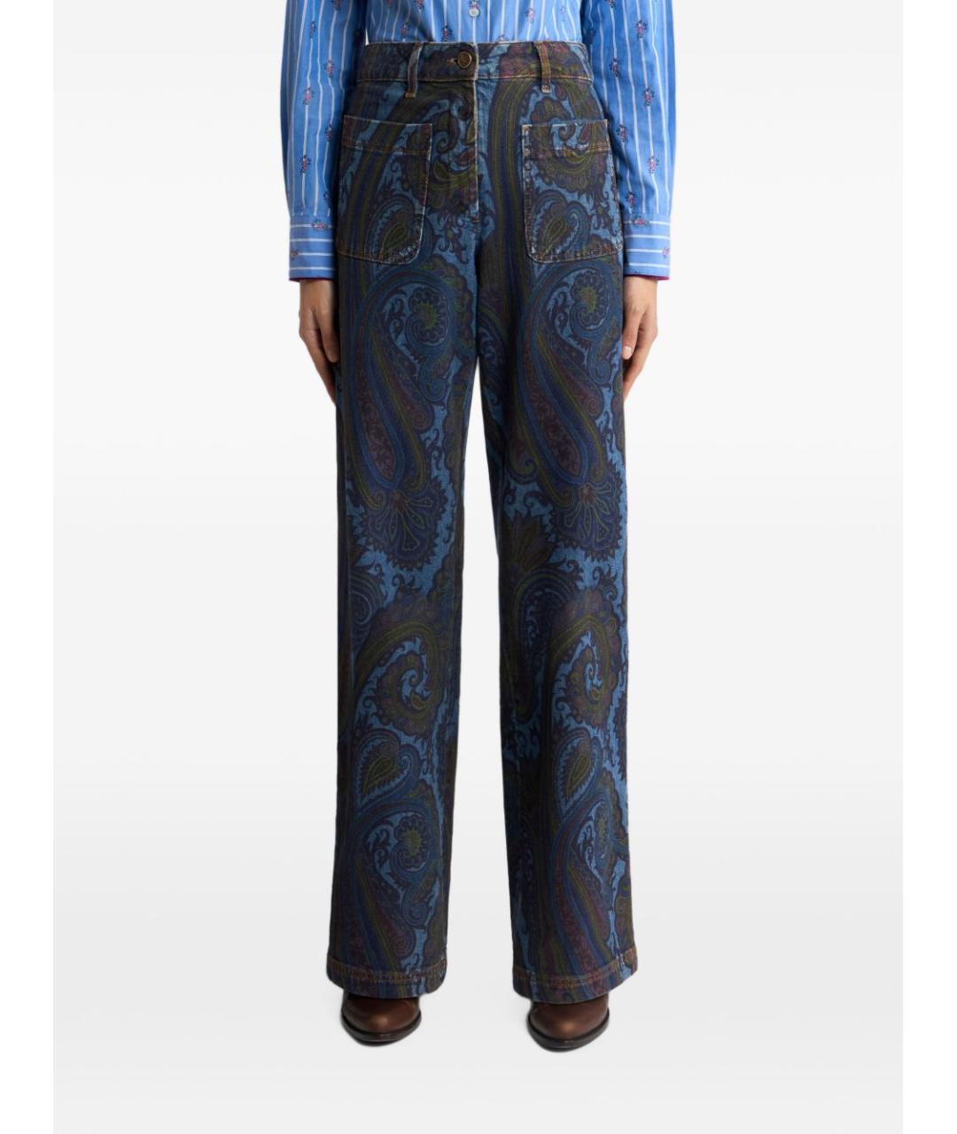 ETRO Синие хлопковые прямые джинсы, фото 3