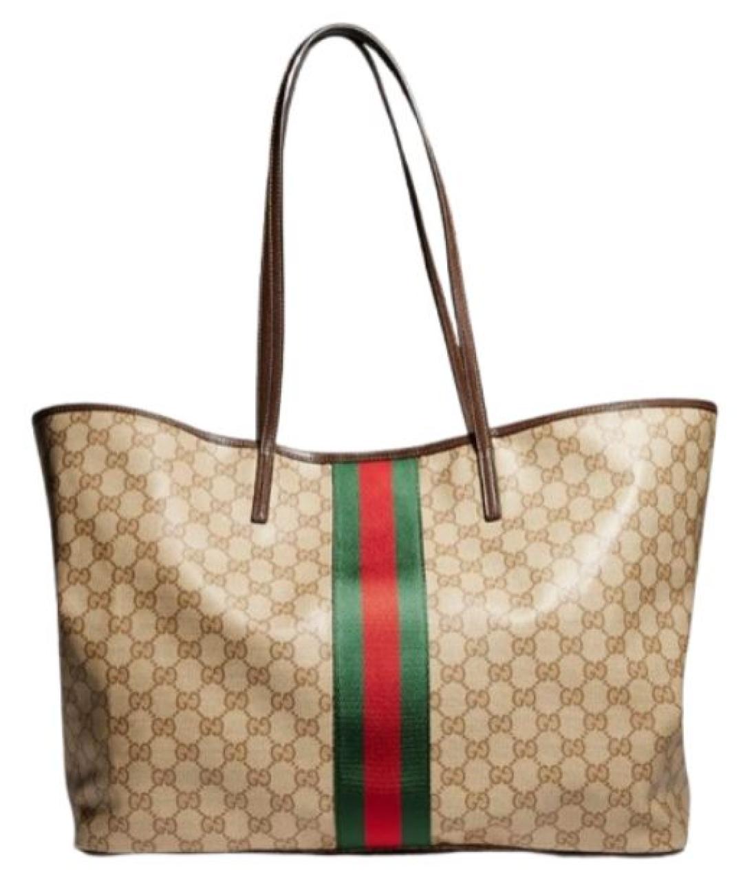 GUCCI Бежевая канва сумка тоут, фото 3