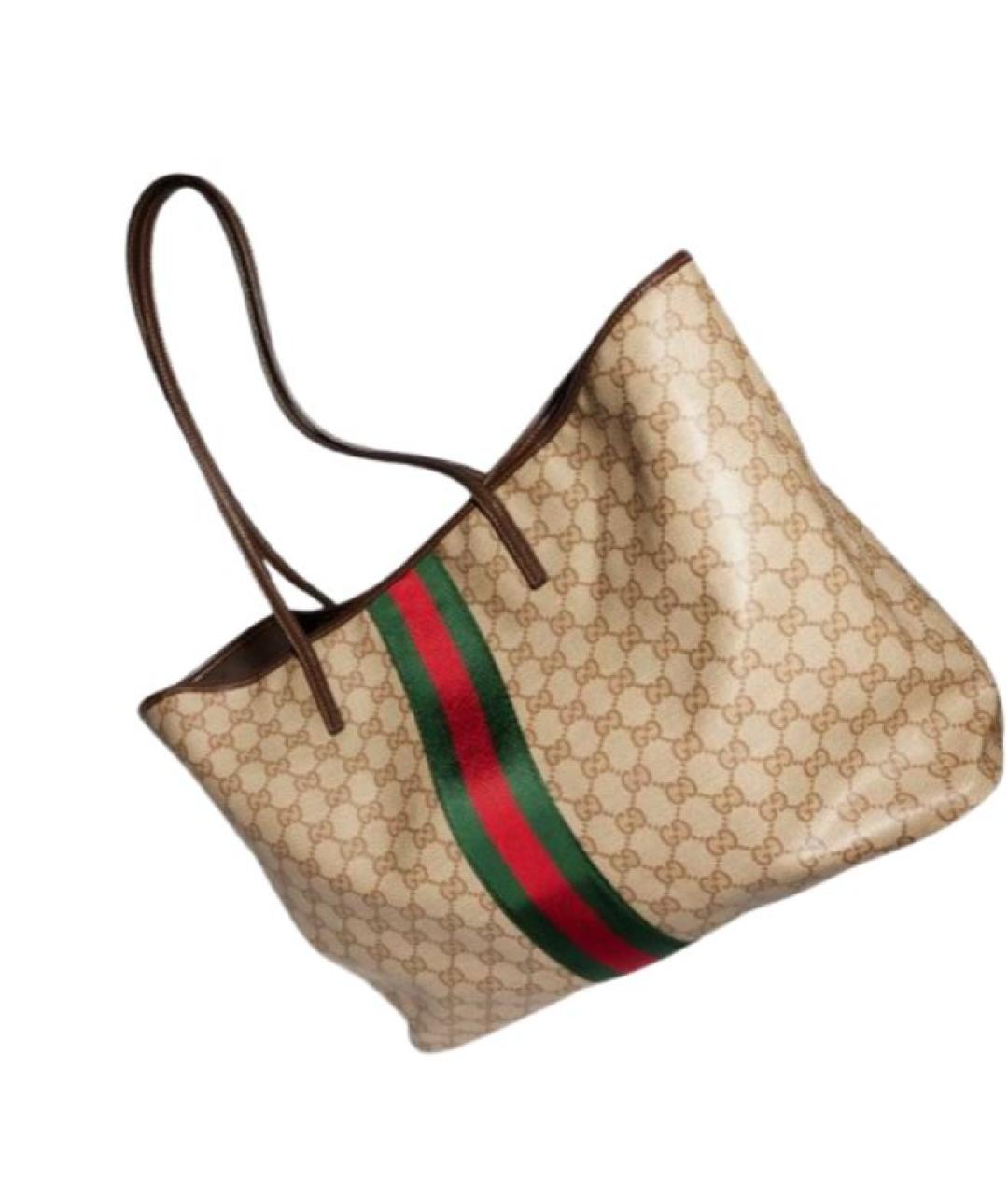 GUCCI Бежевая канва сумка тоут, фото 2