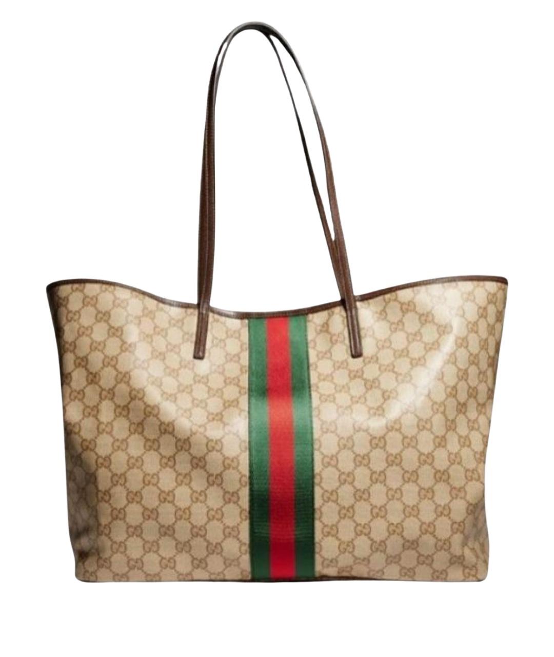 GUCCI Бежевая канва сумка тоут, фото 1
