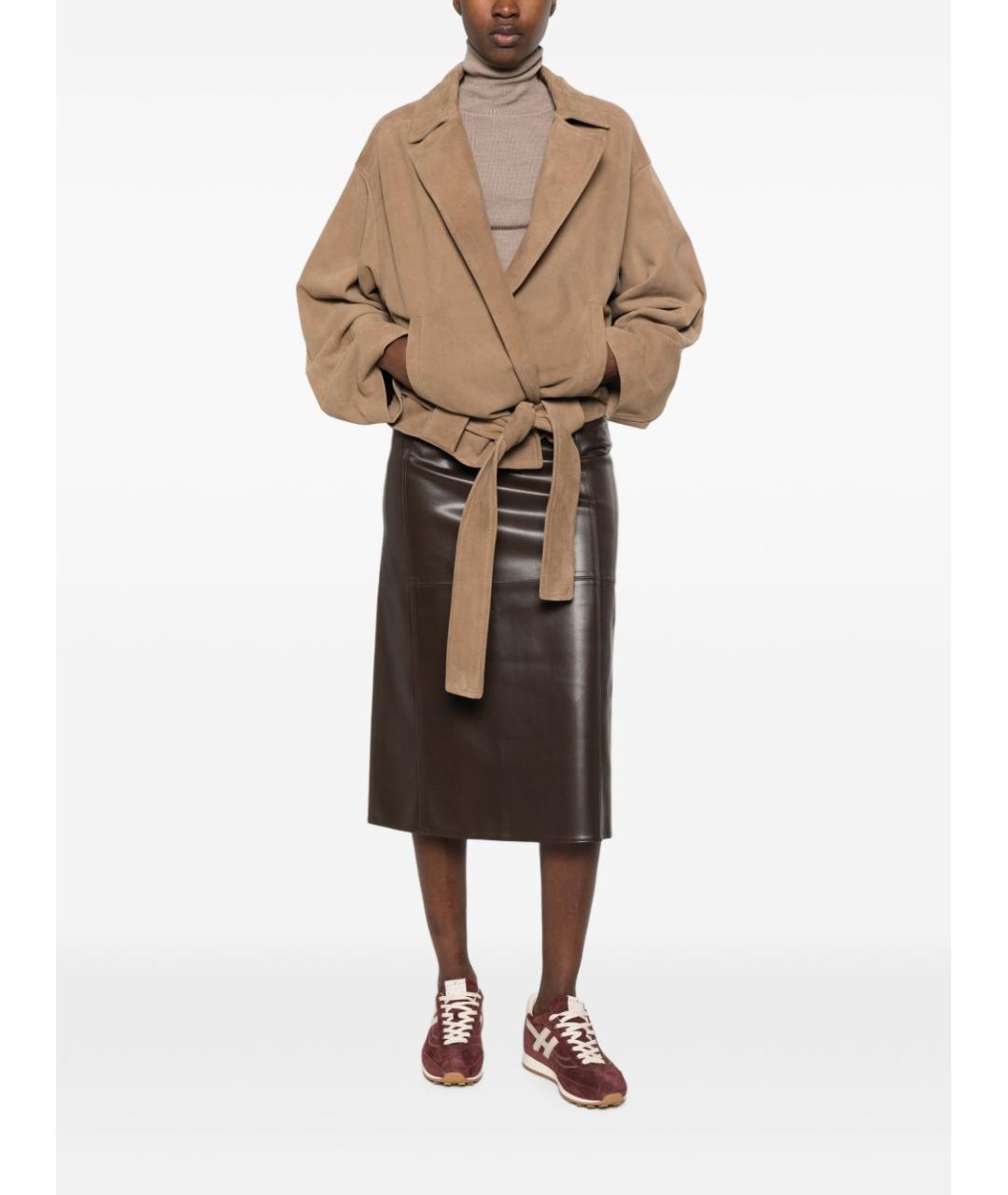 'S MAX MARA Коричневая юбка миди, фото 2