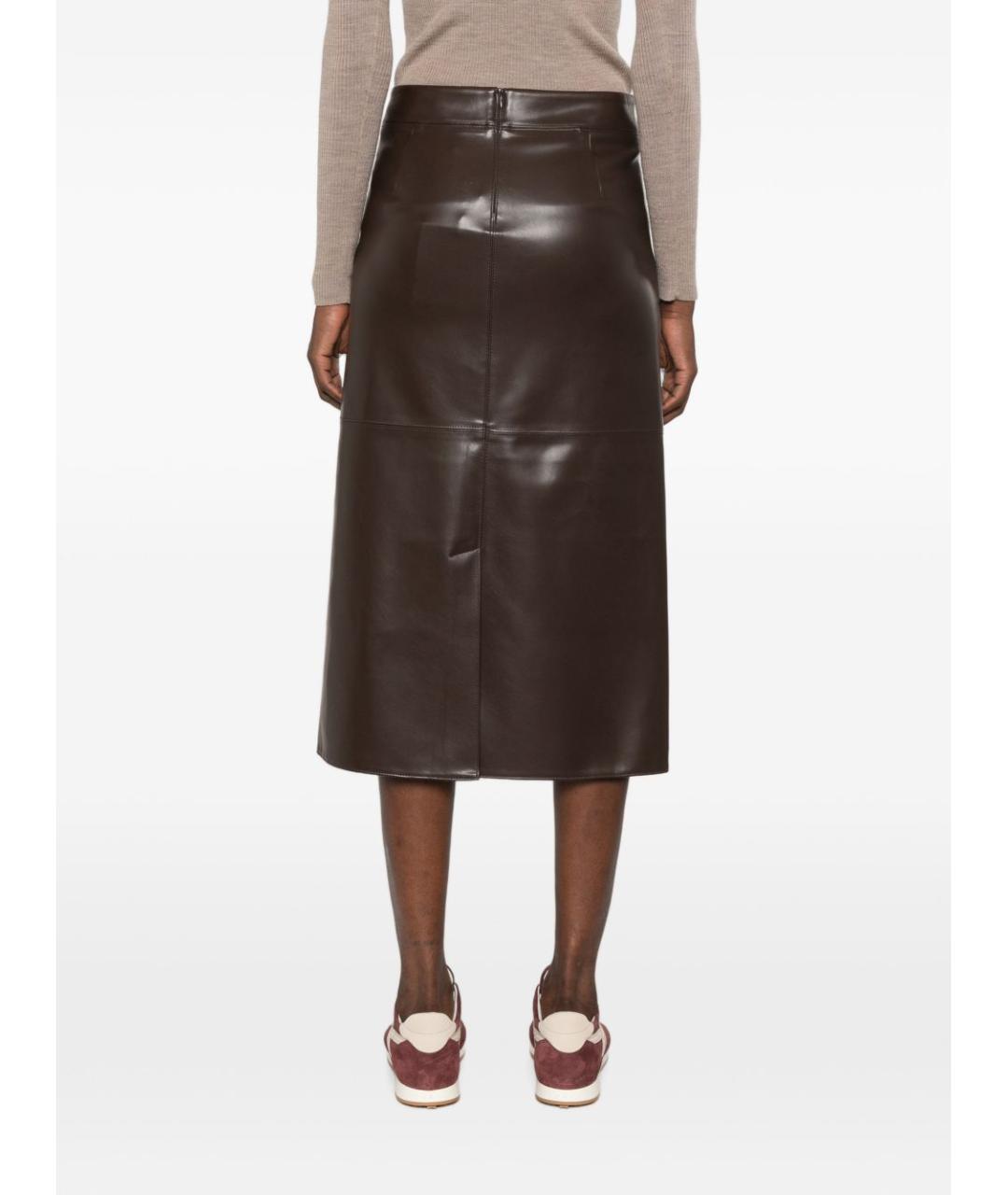 'S MAX MARA Коричневая юбка миди, фото 5