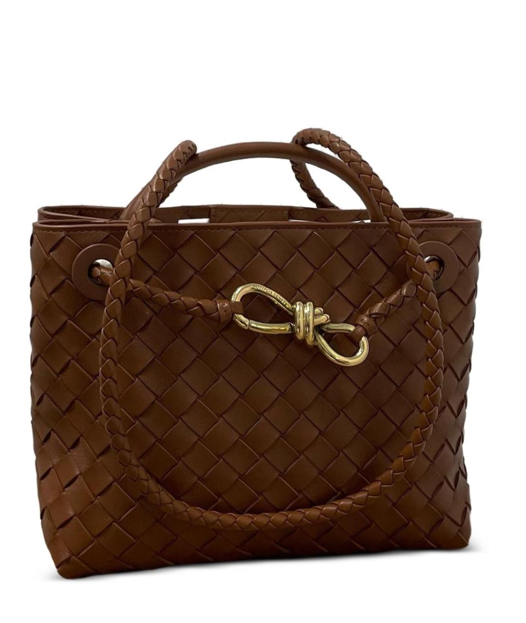 BOTTEGA VENETA Коричневая кожаная сумка через плечо, фото 3