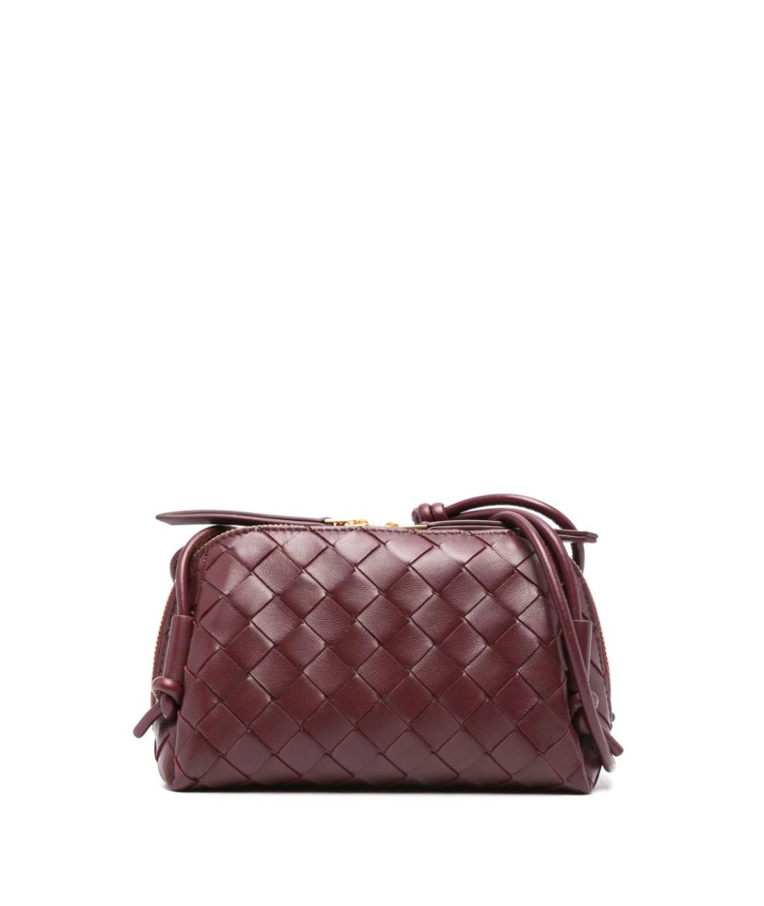 BOTTEGA VENETA Бордовая кожаная сумка через плечо, фото 4