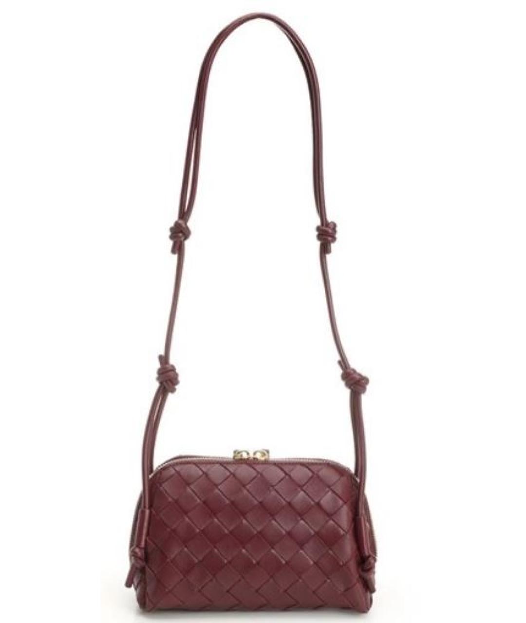 BOTTEGA VENETA Бордовая кожаная сумка через плечо, фото 2