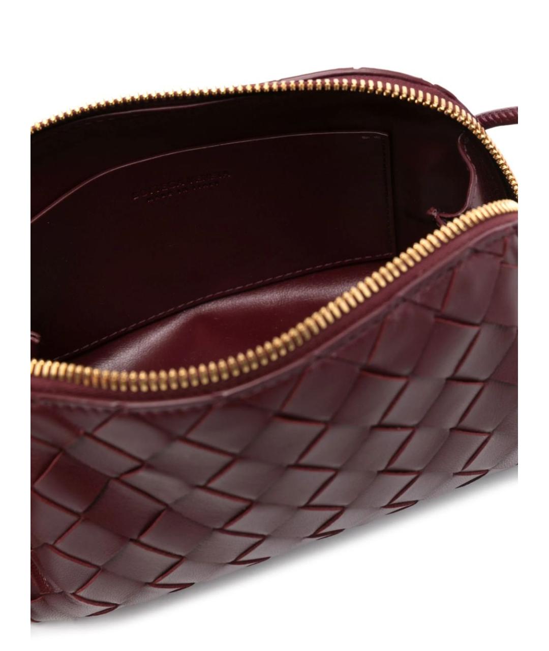BOTTEGA VENETA Бордовая кожаная сумка через плечо, фото 6