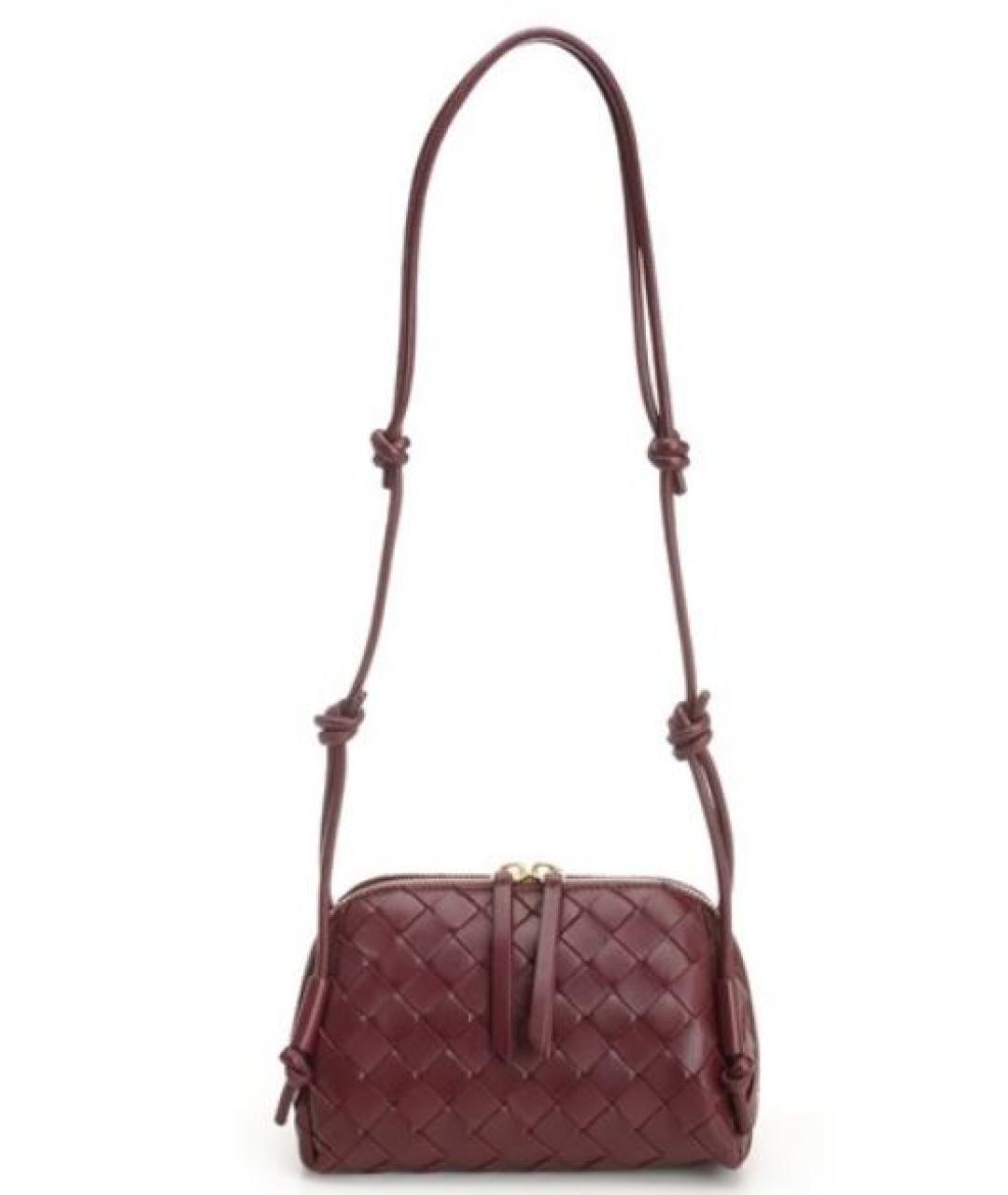BOTTEGA VENETA Бордовая кожаная сумка через плечо, фото 1