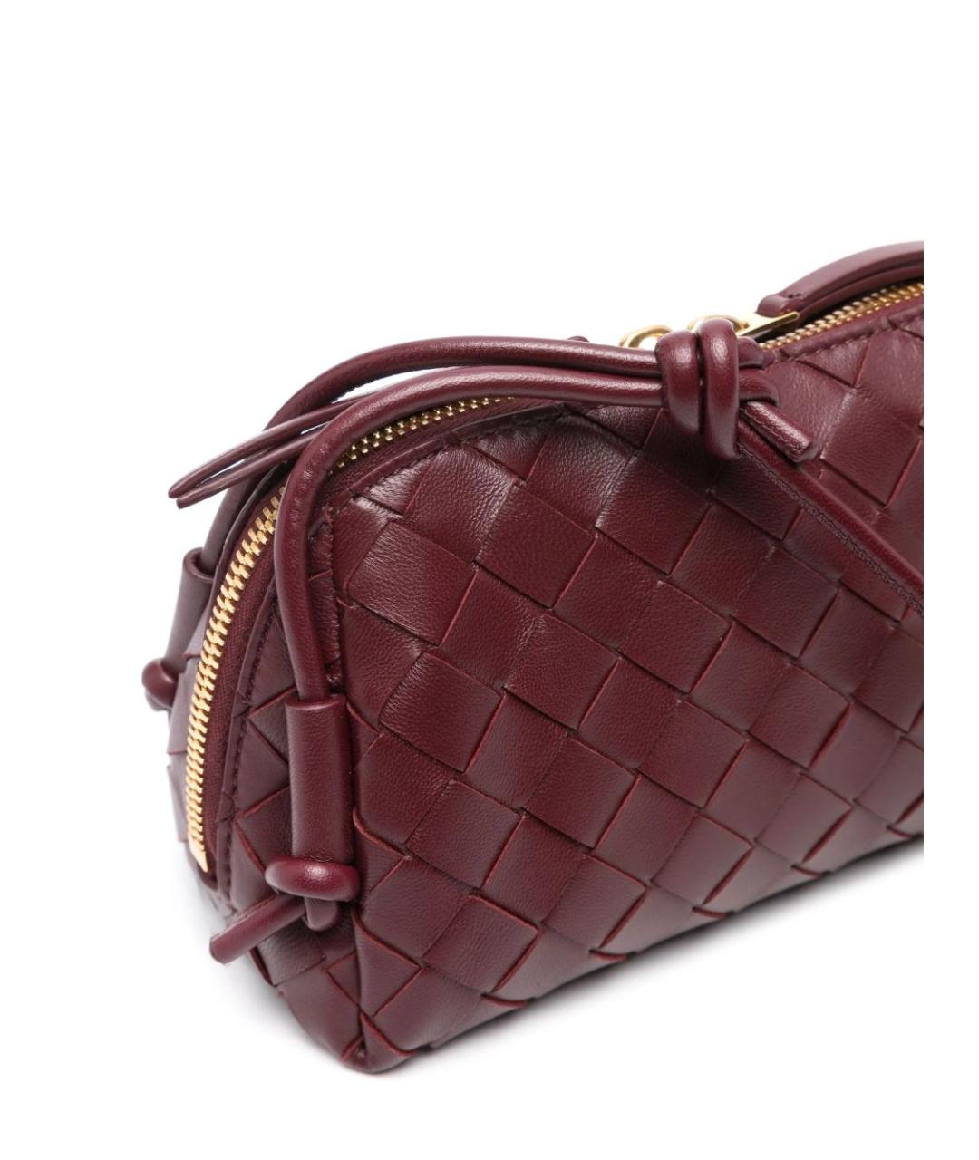 BOTTEGA VENETA Бордовая кожаная сумка через плечо, фото 7