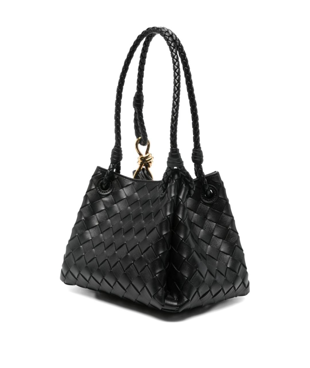 BOTTEGA VENETA Черная кожаная сумка с короткими ручками, фото 4