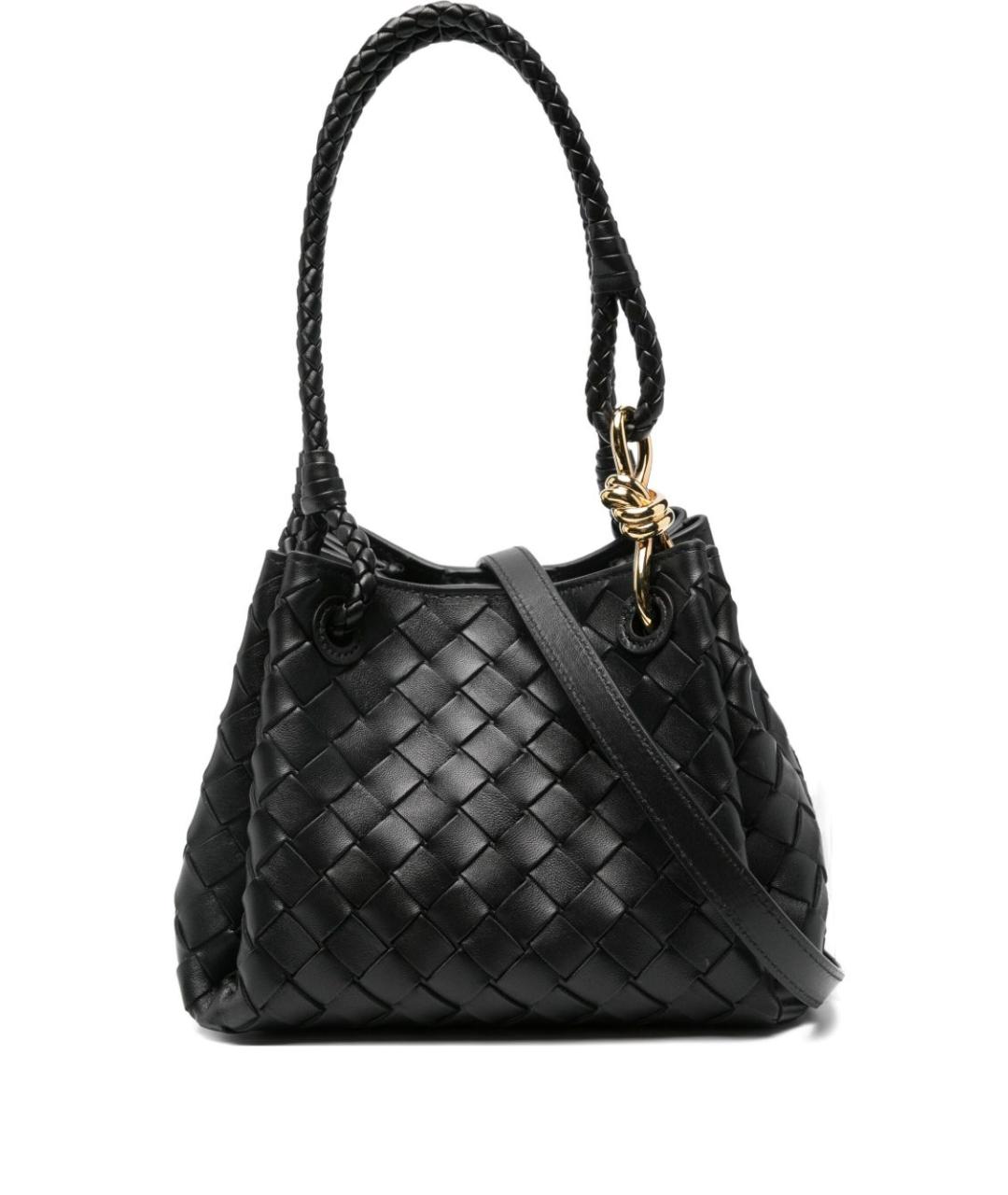 BOTTEGA VENETA Черная кожаная сумка с короткими ручками, фото 1