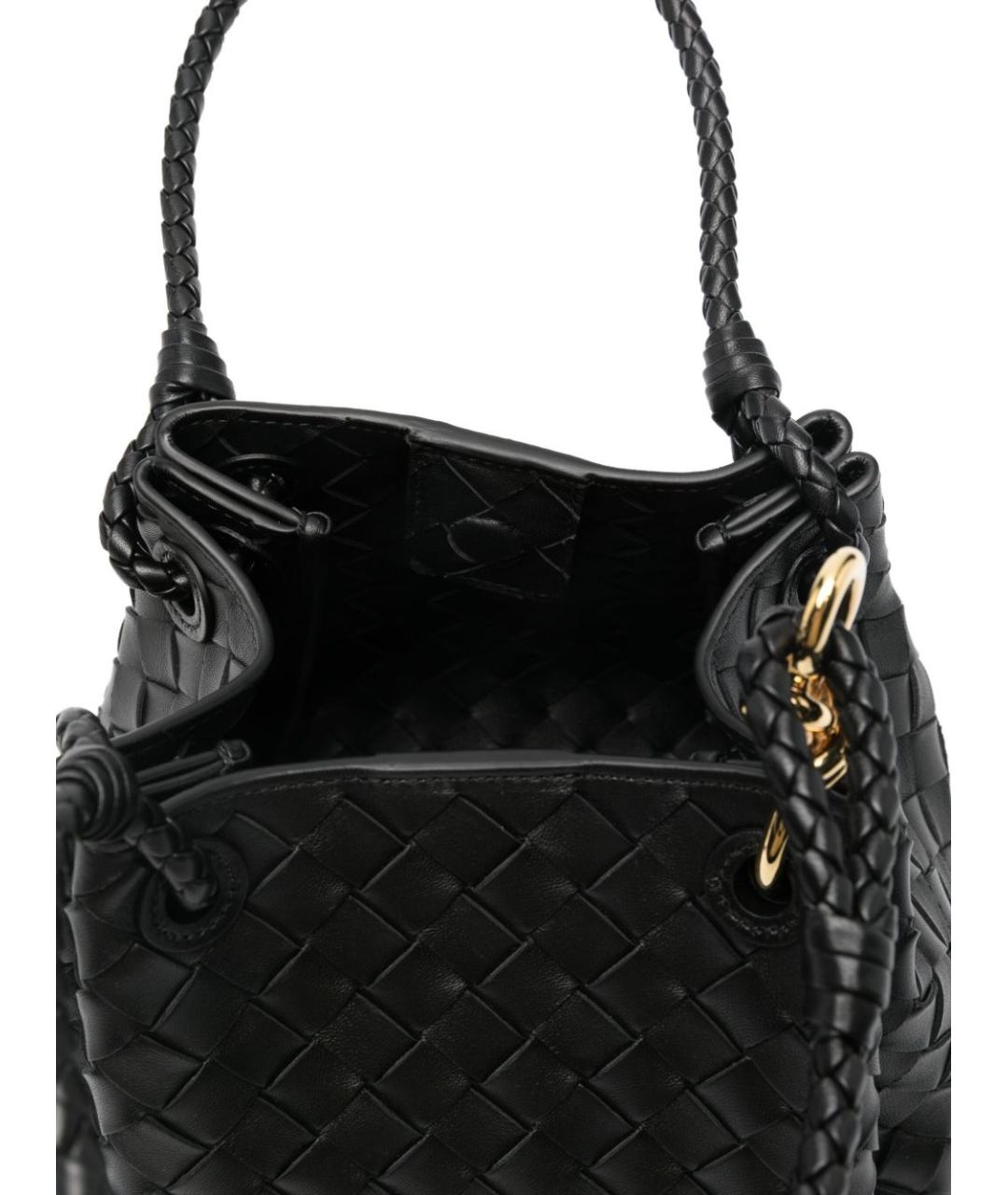 BOTTEGA VENETA Черная кожаная сумка с короткими ручками, фото 2
