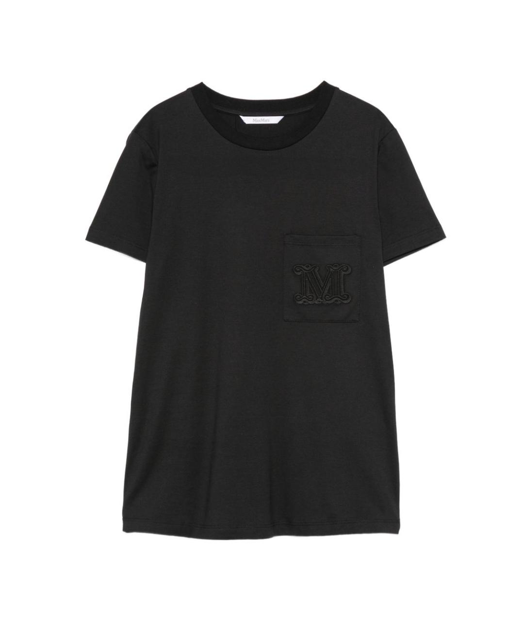 MAX MARA Черная хлопковая футболка, фото 1
