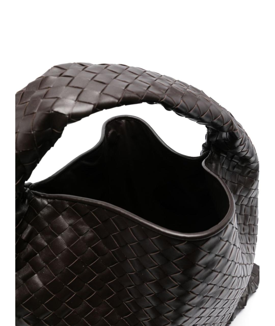 BOTTEGA VENETA Коричневая кожаная сумка с короткими ручками, фото 3