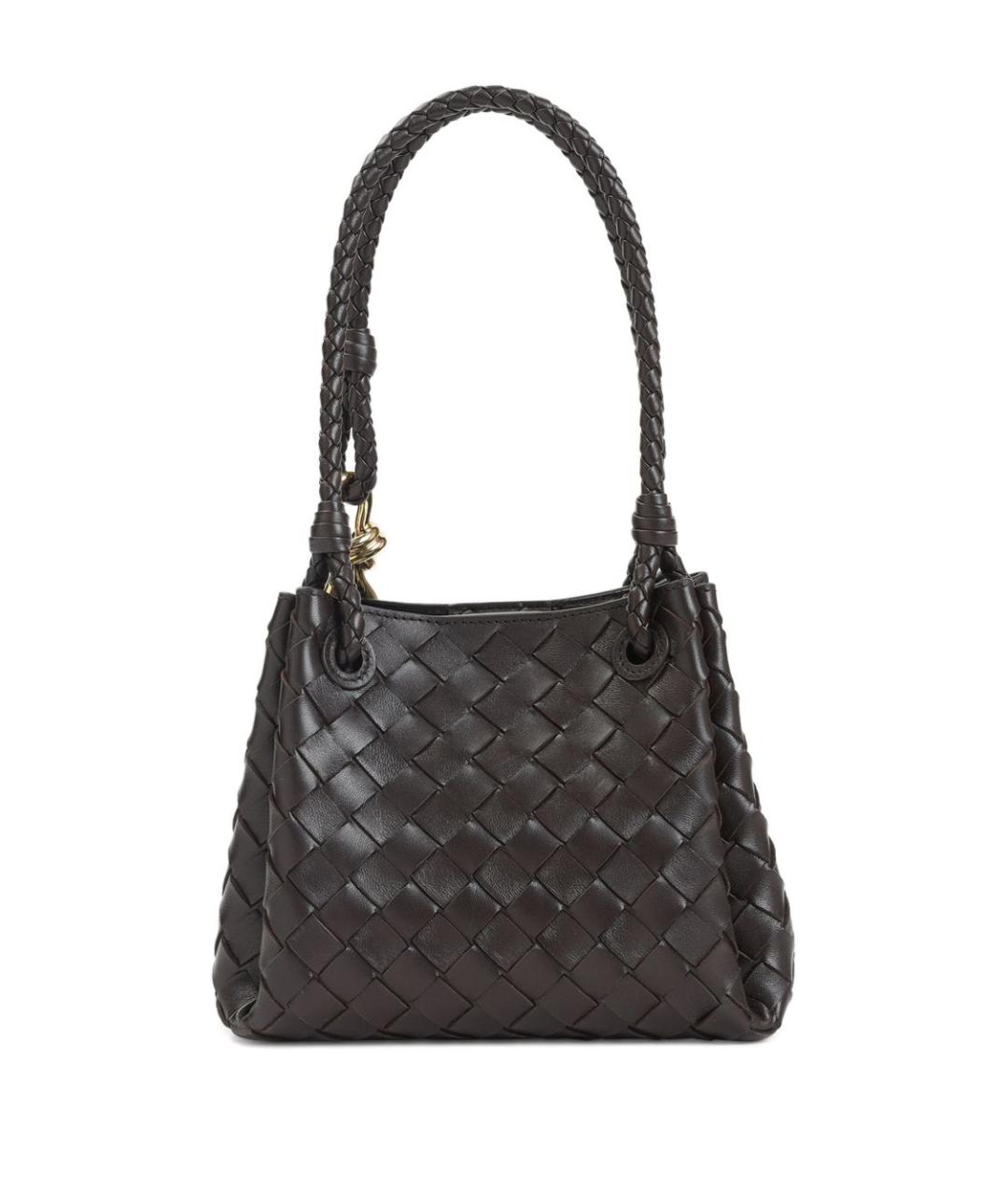 BOTTEGA VENETA Коричневая кожаная сумка с короткими ручками, фото 4