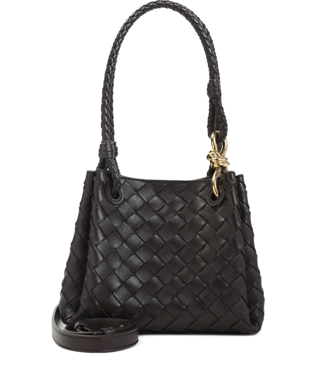 BOTTEGA VENETA Коричневая кожаная сумка с короткими ручками, фото 5