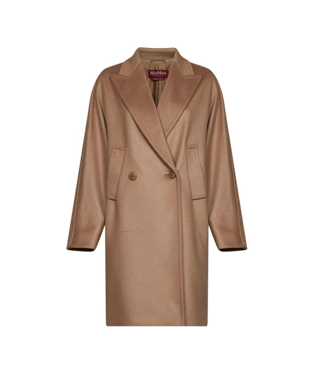 MAX MARA STUDIO Бежевое шерстяное пальто, фото 1