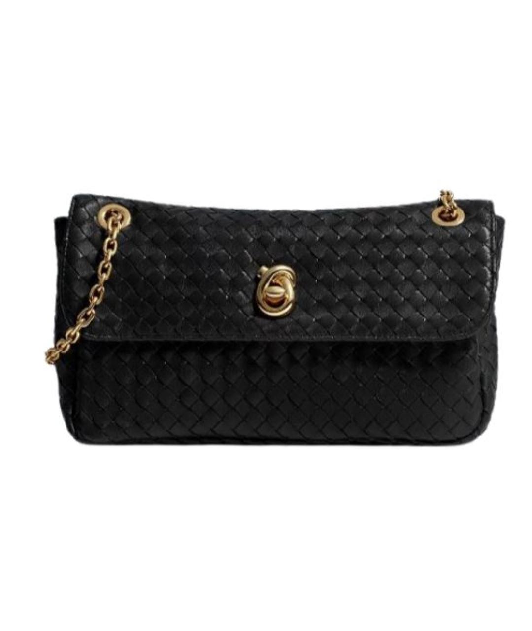 BOTTEGA VENETA Черная кожаная сумка через плечо, фото 1