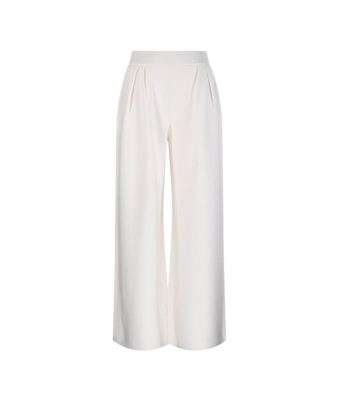 MAX MARA Белые хлопковые прямые брюки, фото 1